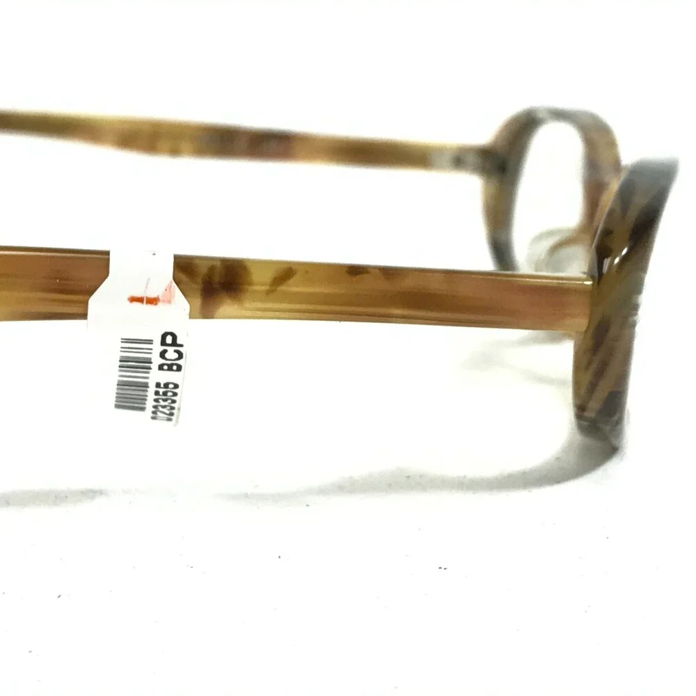 BCPC BP-165 COL.06 Eyeglasses Frames Brown Horn Round Oval Full Rim 49-17-137